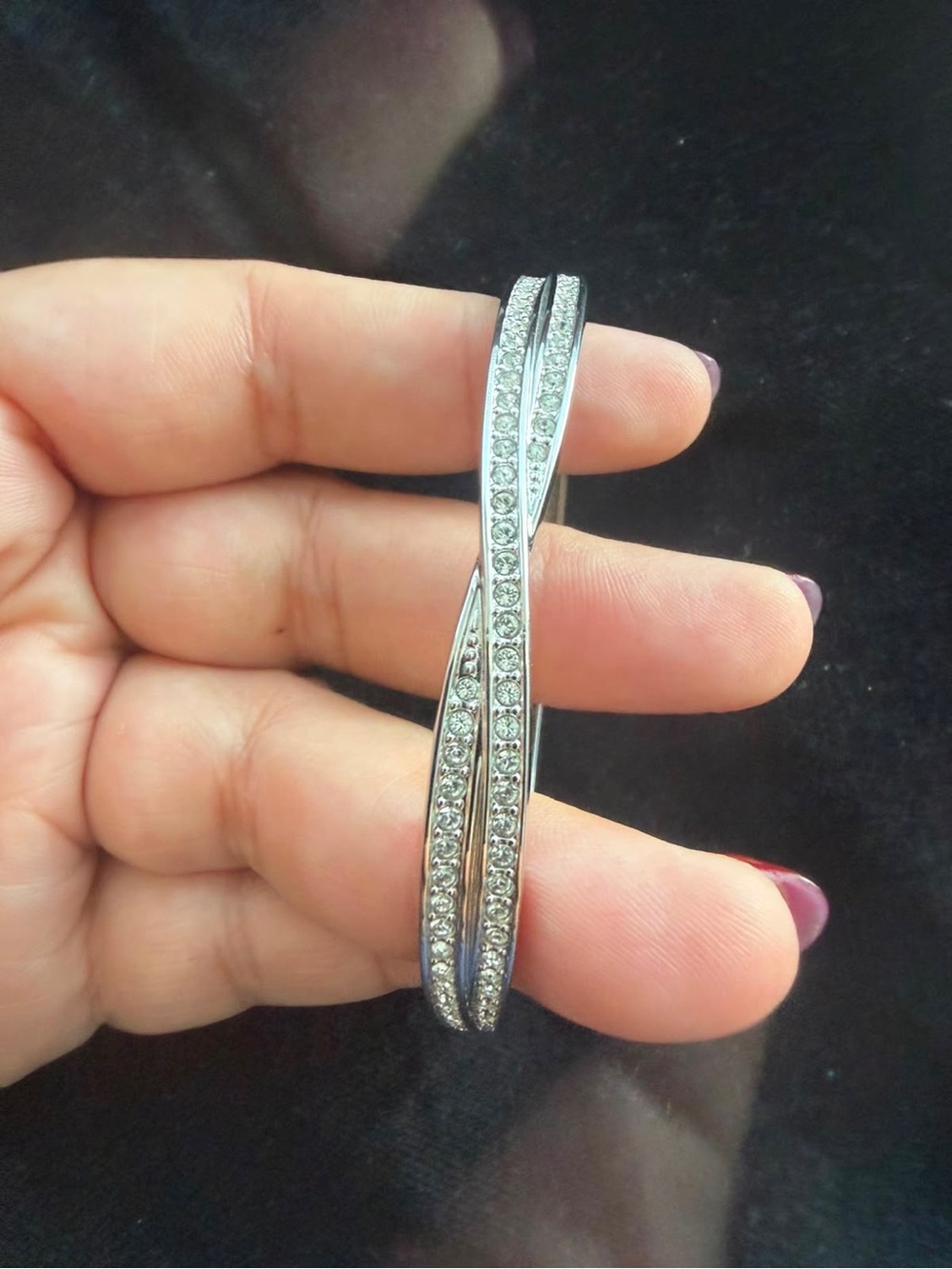 Swarovski Silver-Tone Crystal Bangle Bracelet - Picture 11 of 14